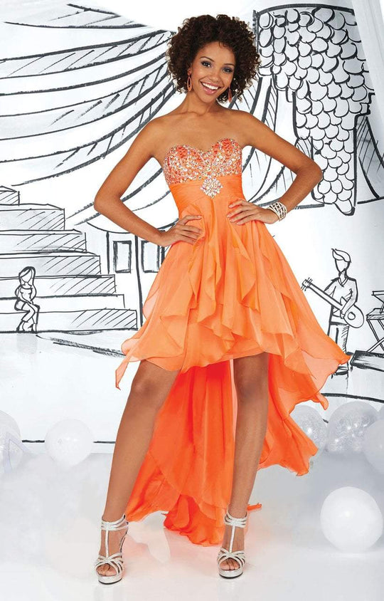 Tiffany Homecoming - 16051 Embellished Sweetheart A-line Dress In Orange
