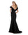 Morrell Maxie - 16059 Ruffled Off-Shoulder Trumpet Dress in Black