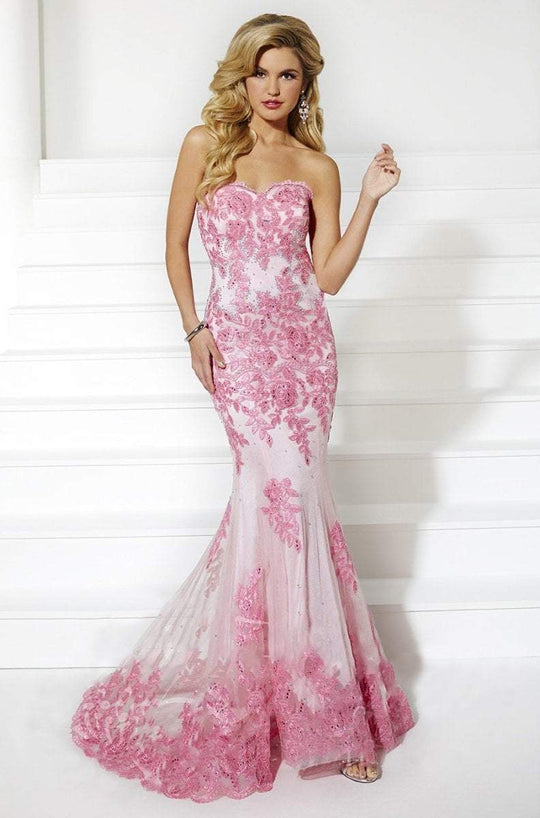 Tiffany Homecoming - Lace and Rhinestone Embellished Sweetheart Dress 16060 In Pink