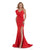 Morrell Maxie - 16061 Ruffled V-neck Scuba Mermaid Dress