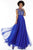 Tiffany Homecoming - Embroidered Bateau Neck Chiffon A-line Dress 16062 In Blue