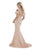 Morrell Maxie - 16064 Ruffled Plunging V-neck Mermaid Dress in Pink