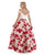 Morrell Maxie - 16074 Plunging Off Shoulder Blossom Print Gown in White and Red