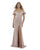 Morrell Maxie - 16079 Off-Shoulder Shimmer Jersey Trumpet Dress in Pink