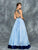 Colors Dress - 1608 Beaded Sleeveless Satin Evening Gown in Blue