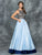 Colors Dress - 1608 Beaded Sleeveless Satin Evening Gown in Blue