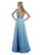 Morrell Maxie - 16092 Ombre Embroidered V-neck A-line Dress in Blue