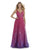 Morrell Maxie - 16092 Ombre Embroidered V-neck A-line Dress in Pink