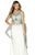 Jolene Collection - 16095 Two Piece Embellished V Neck Gown In White and Blue