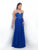 Intrigue - Embellished Plunging Sweetheart A-line  Dress 160 In Blue