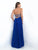 Intrigue - Embellished Plunging Sweetheart A-line  Dress 160 In Blue