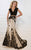 Tiffany Homecoming - Charming Laced V-neck Trumpet Dress 16103 In Black and Neutral