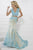 Tiffany Homecoming - Charming Laced V-neck Trumpet Dress 16103 In Blue and Neutral