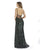 Morrell Maxie - 16114 Sequin Embellished Plunging V-Neck Dress In Green
