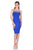 Terani Couture - 1611C0025A Beaded Illusion Bateau Sheath Dress in Blue