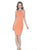 Terani Couture - 1611C0040A Embellished High Neck Sheath Dress in Orange