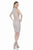 Terani Couture - 1611C0045A Beaded High Neck Sheath Dress in Silver