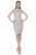 Terani Couture - 1611C0045A Beaded High Neck Sheath Dress in Silver