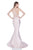 Terani Couture - Elegant Beaded V-neck Polyester Fit and Flare Dress 1611E0182A In Pink
