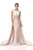 Terani Couture - Picturesque Embellished Bateau Neck Two-Tone Mermaid Gown 1611E0187A In White and Pink