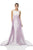 Terani Couture - Picturesque Embellished Bateau Neck Two-Tone Mermaid Gown 1611E0187A In White and Purple