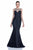 Terani Couture - Gorgeous Back Detailed Jewel Illusion Mermaid Gown In Black
