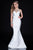 Terani Couture - Gorgeous Back Detailed Jewel Illusion Mermaid Gown In White