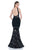 Terani Couture - 1611E0192A Lace Embellished Bateau Sheath Dress in Black
