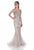 Terani Couture - 1611GL0462A Bejeweled Illusion Bateau Trumpet Dress in Neutral
