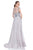 Terani Couture - Bewitching A-line Gown with Illusion Neckline 1611M0617 In Silver