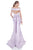 Terani Couture - Radiant Off-shoulder Dress with Sweep Train 1611M0620 In Purple