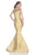 Terani Couture - Bejeweled Bateau Mermaid Gown 1611M0624A In Gold