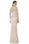 Terani Couture - Pearl Encrusted Illusion Neck Fit and Flare Mother of the Bride Gown 1611M0628A In Neutral