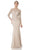 Terani Couture - Pearl Encrusted Illusion Neck Fit and Flare Mother of the Bride Gown 1611M0628A In Neutral