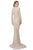 Terani Couture - Plunging V-Neck Embellished Mermaid Gown 1611M0629A In Brown and Neutral