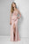 Terani Couture - Long Sleeve Wrap Trumpet Skirt Gown 1611M0635 In Pink