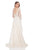 Terani Couture - Crystal Beaded Quarter Sleeve Illusion Long Gown 1611M0642A In White