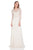 Terani Couture - Crystal Beaded Quarter Sleeve Illusion Long Gown 1611M0642A In White