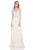 Terani Couture - Crystal Beaded Quarter Sleeve Illusion Long Gown 1611M0642A In Neutral
