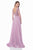 Terani Couture - Crystal Beaded Quarter Sleeve Illusion Long Gown 1611M0642A In Purple