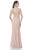 Terani Couture - Beaded Illusion Column Gown with Slit 1611M0757A In Pink