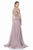 Terani Couture - Sleeves Sequined Dress with Slit 1611M0764B in Gray