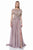 Terani Couture - Sleeves Sequined Dress with Slit 1611M0764B in Gray