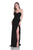 Terani Couture - Strapless Long Dress with Slit 1611P0272B in Black