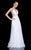 Terani Couture - 1611P0282G  Crystal Embellished Plunging Gown In White and Neutral
