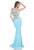 Terani Couture - 1611P1005A Two-piece Halter Neck Sheath Dress in Blue
