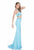 Terani Couture - 1611P1005A Two-piece Halter Neck Sheath Dress in Blue