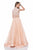 Terani Couture - Adorned Jewel Neck Two-Piece A-line Organza Gown 1611P1007A in Orange and Neutral