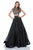 Terani Couture - Adorned Jewel Neck Two-Piece A-line Organza Gown 1611P1007A in Black and Neutral