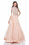 Terani Couture - Adorned Jewel Neck Two-Piece A-line Organza Gown 1611P1007A in Orange and Neutral